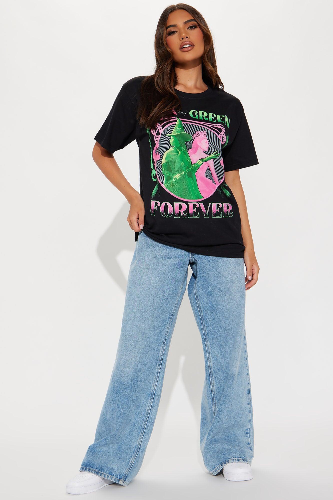 Wicked Pink & Green Forever Tee - Black Product Image