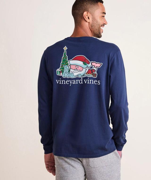 Santa's List Whale Long-Sleeve Pocket Tee Product Image