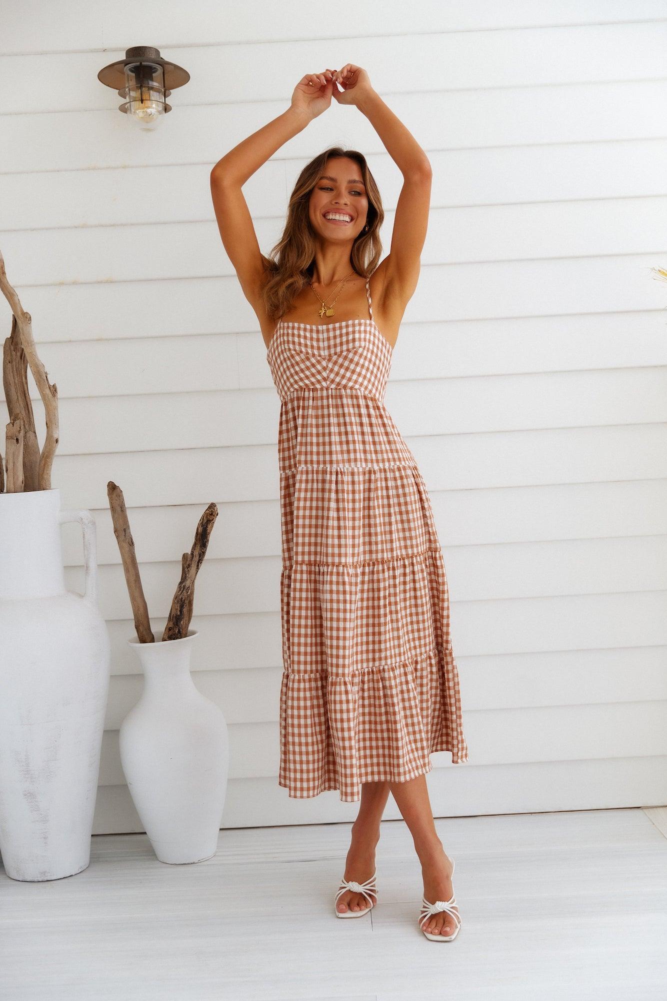 Gingham Dreams Maxi Dress  Product Image