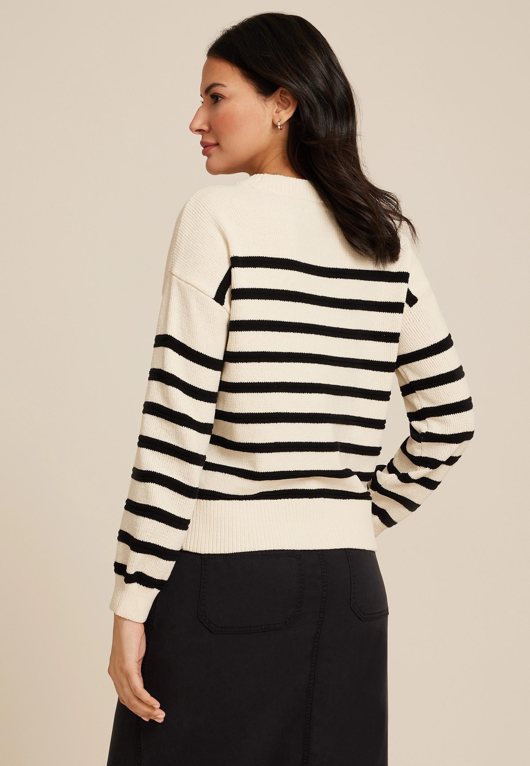 Soft Chenille Striped Sweater Product Image