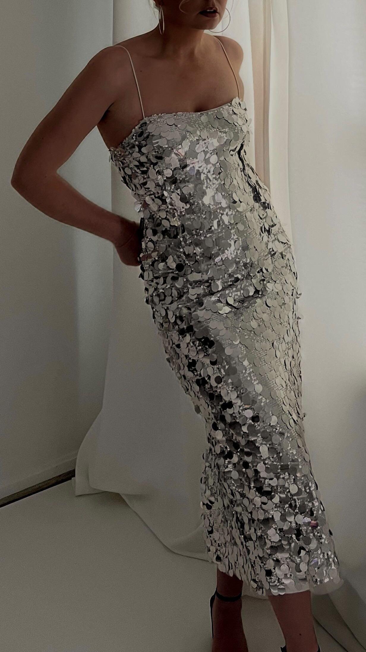 Pippa Silver Payette Maxi Dress Product Image