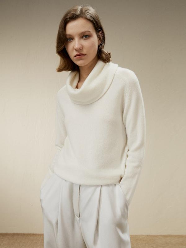 Cashmere Cowl Neck Sweater Product Image