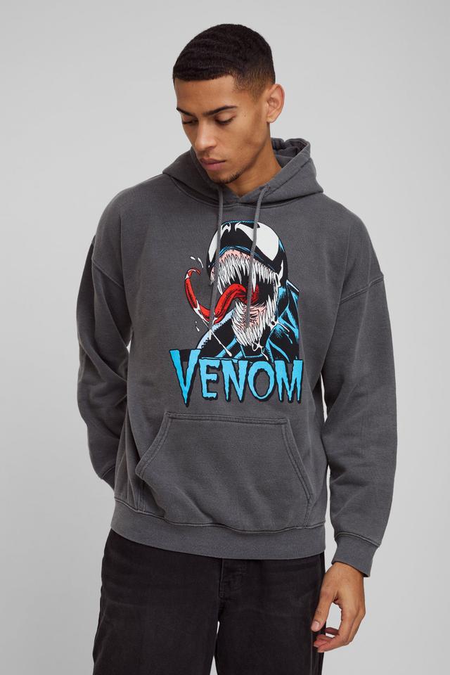 Oversized Marvel Venom Wash License Hoodie | boohooMAN USA Product Image