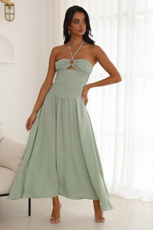 Go Back In Time Midi Dress Green Product Image