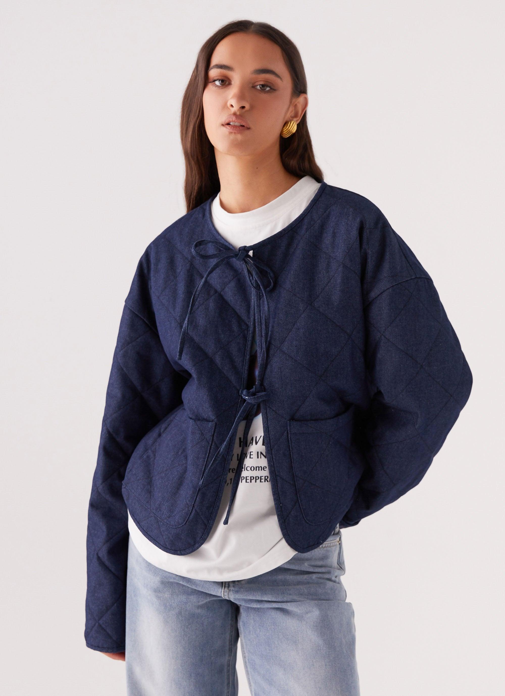 Faded Fall Quilted Jacket - Vintage Blue Wash Product Image