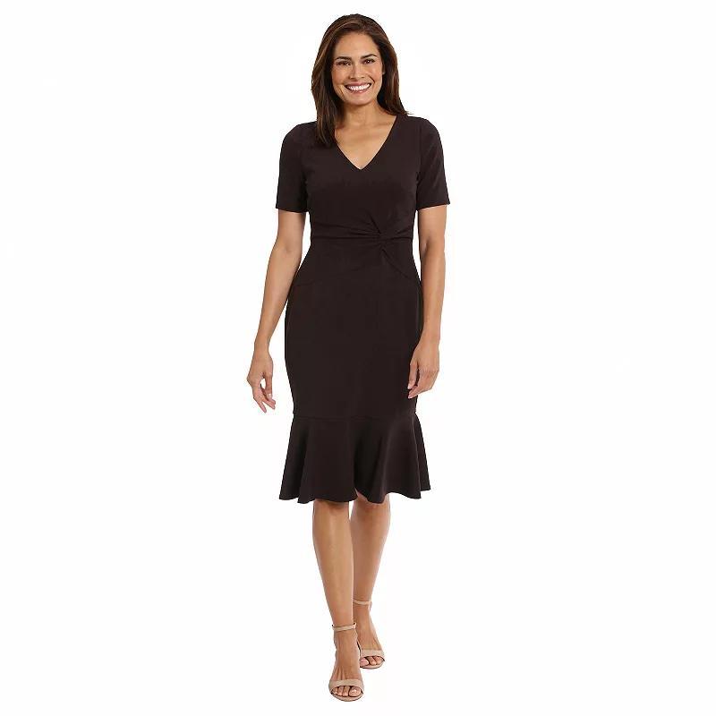 Womens London Times Flounce Midi Twist Dress Product Image