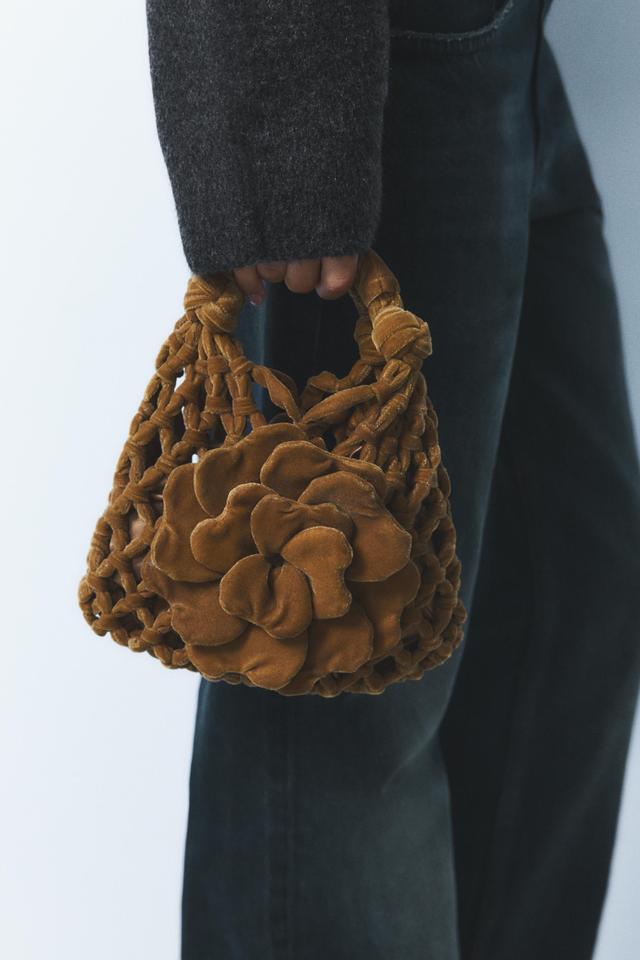 VELVET FLOWER MINI BUCKET BAG Product Image