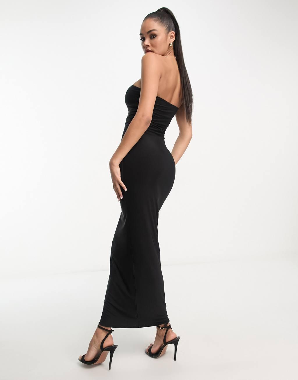 Fashionkilla sculpted bandeau midi bodycon dress Product Image