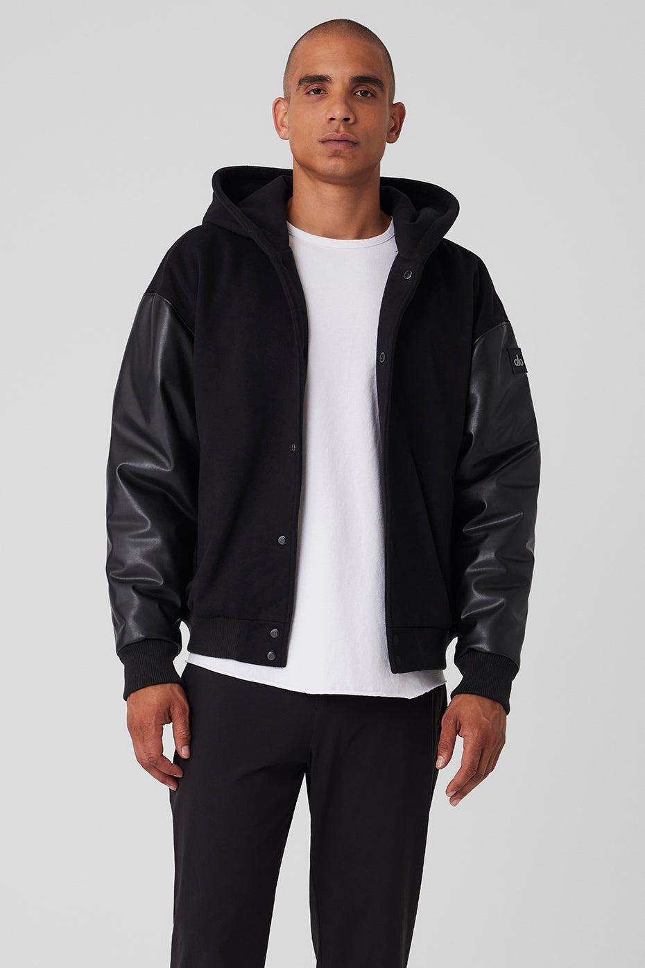 Select Hooded Bomber Jacket - Black Male Product Image