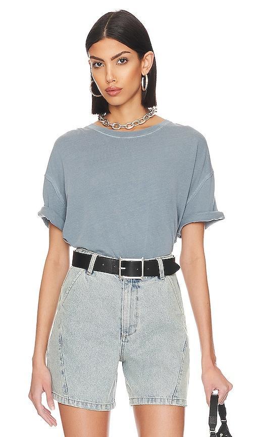 Free People Nina Short Sleeve Raw Edge Crew Neck Boxy Tee Shirt Product Image