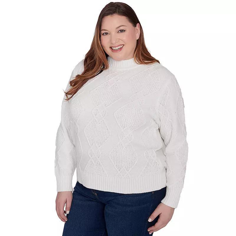 Plus Size Alfred Dunner Chenille Diamond Turtleneck Sweater, Womens product image