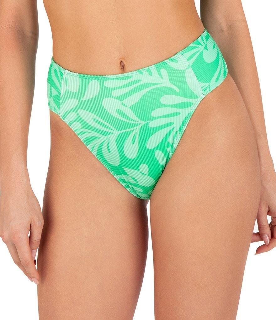 Hurley Marina Printed Rib High Waist Moderate Swim Bottom Product Image