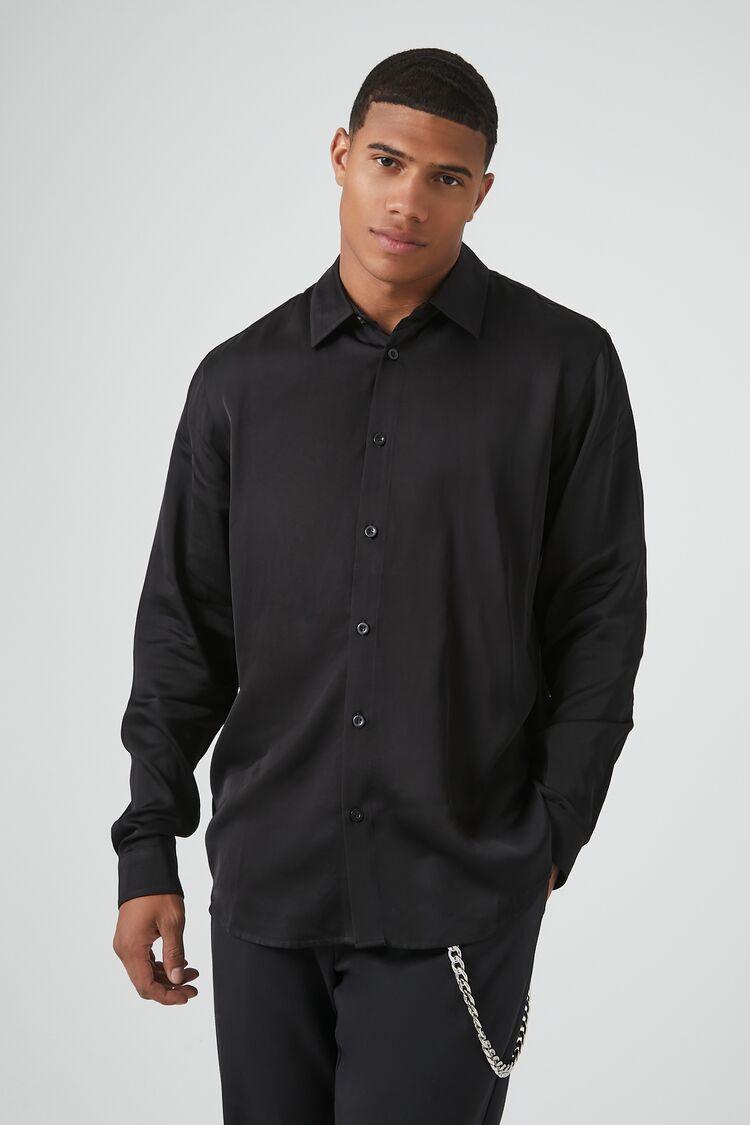 Satin Long-Sleeve Shirt | Forever 21 Product Image