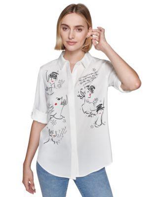 Petite Beaded Printed Shirt product image