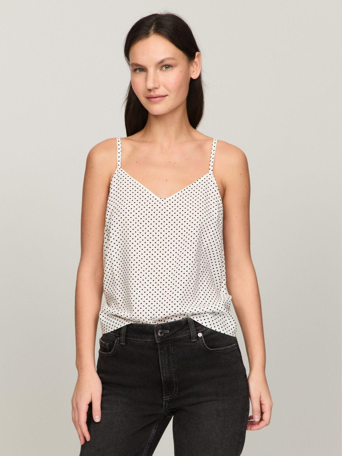 Tommy Hilfiger Women's Relaxed Fit Polka Dot Slip Top Product Image