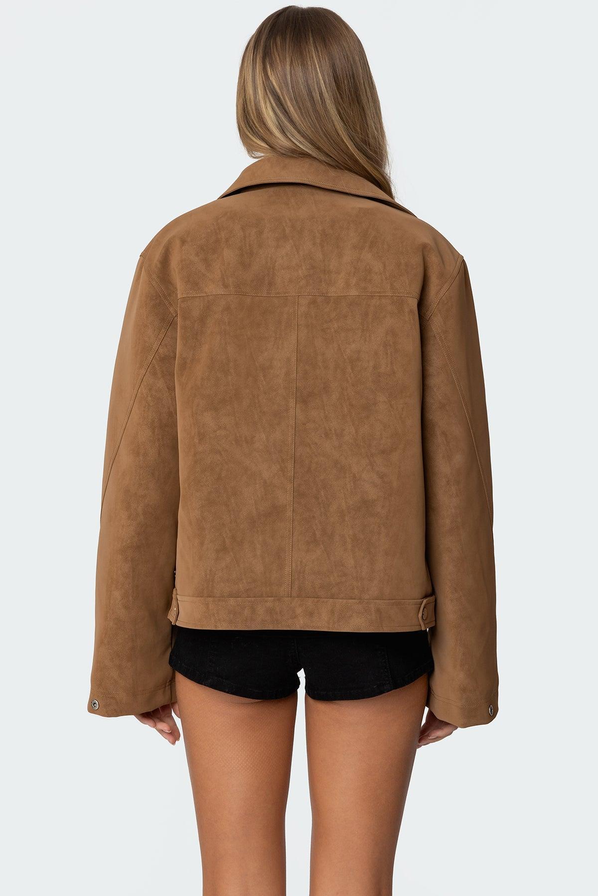 Annabelle Oversized Faux Suede Jacket Product Image