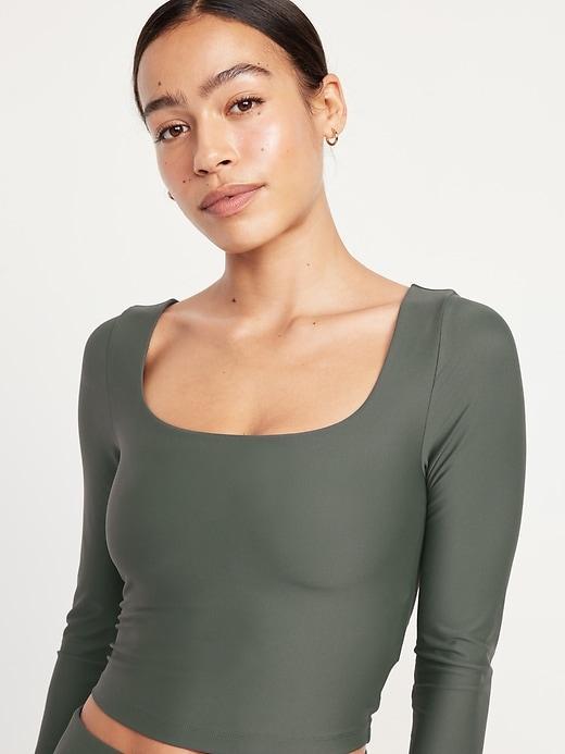 PowerSoft Long-Sleeve Crop Support Top Product Image