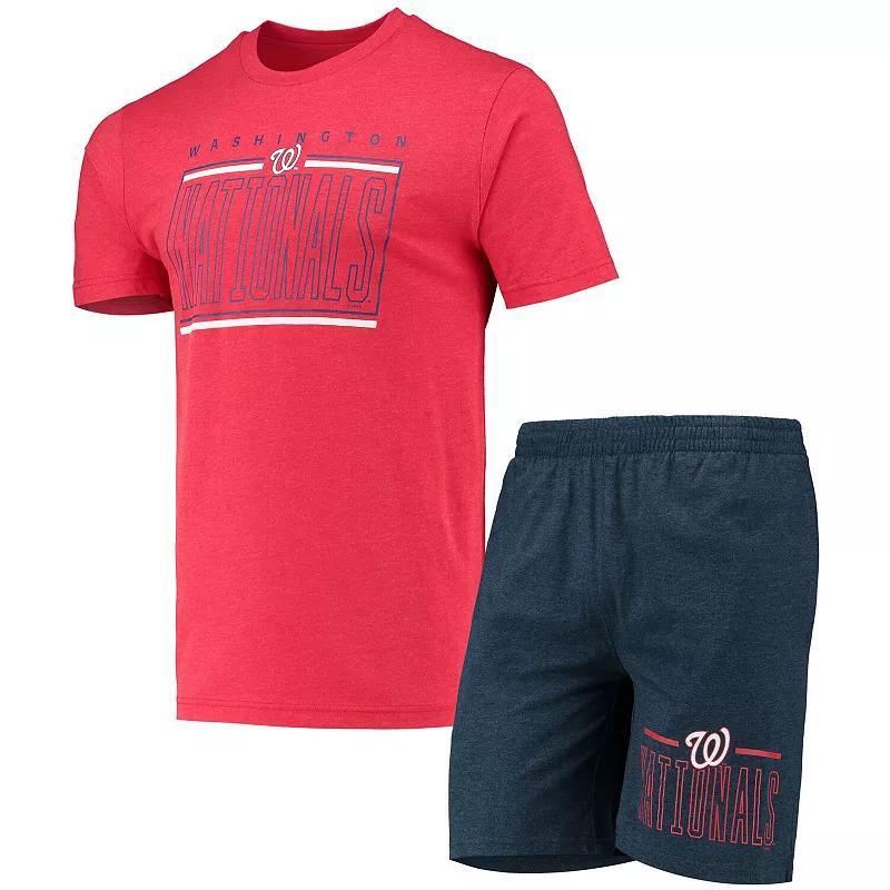 Mens Concepts Sport /Red Washington Nationals Meter T-Shirt and Shorts Sleep Set Blue Product Image