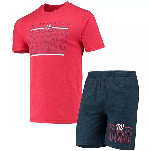 Mens Concepts Sport Navy/Red Washington Nationals Meter T-Shirt and Shorts Sleep Set Product Image