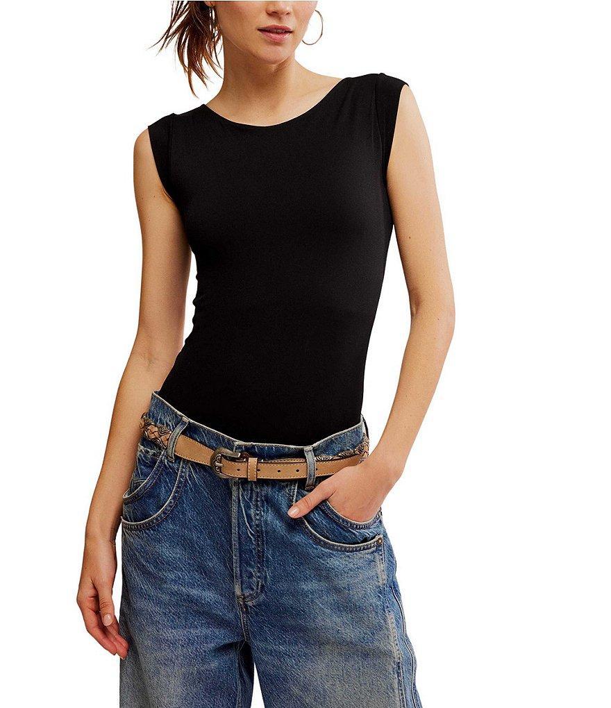 Free People Clean Lines Boat Neck Sleeveless Bodysuit Product Image