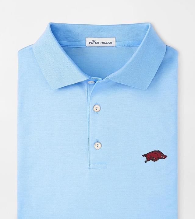 Peter Millar Mens Arkansas Solid Cotton Polo | Color: Cottage Blue | Size: XXL Product Image