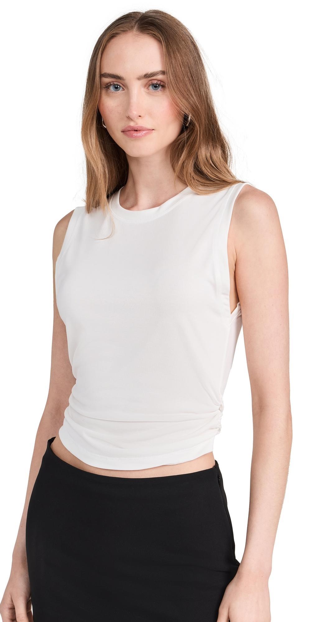 ALICE AND OLIVIA Kappa Cropped Tank In Off White product image