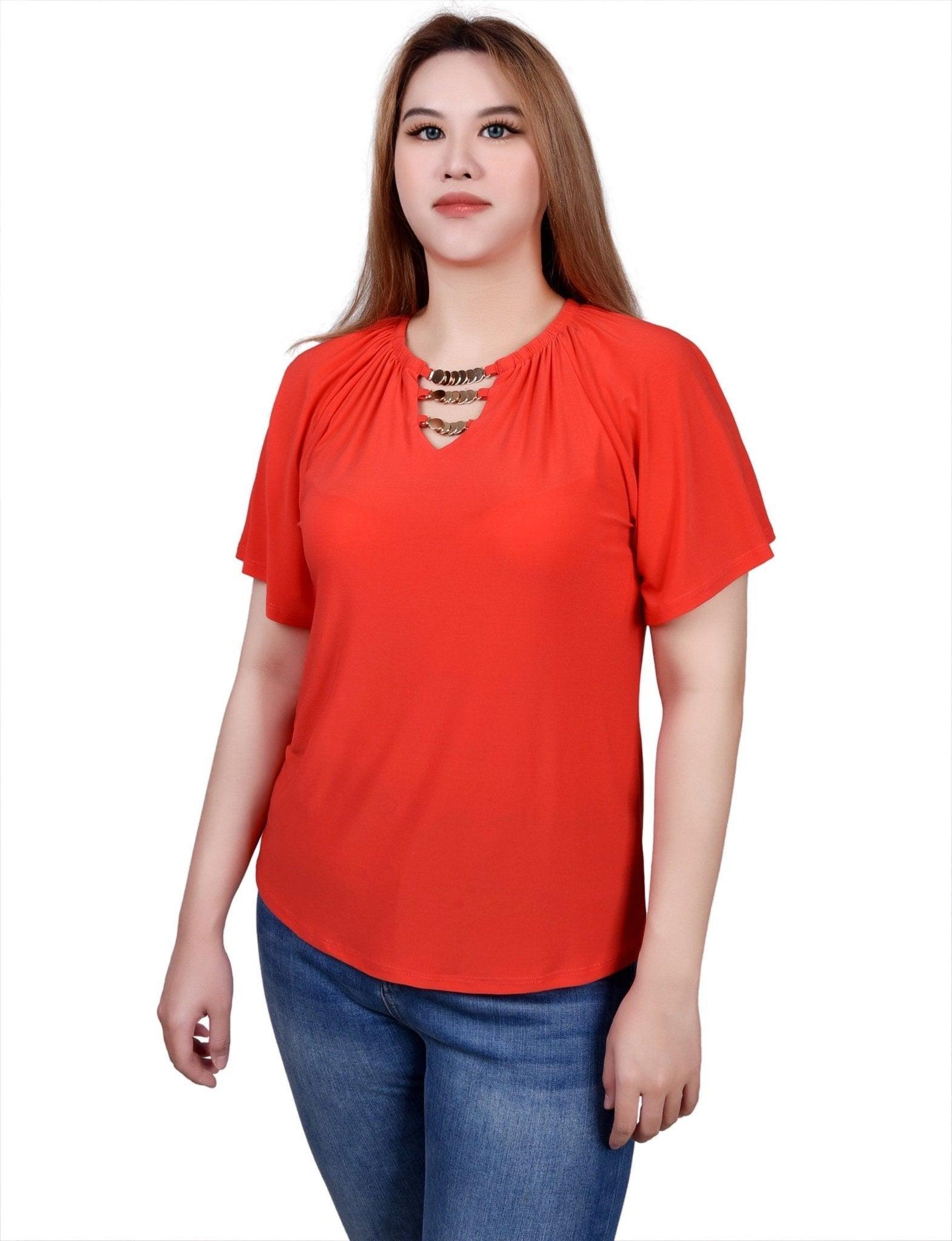 Raglan Sleeve Top With Chain Details Product Image