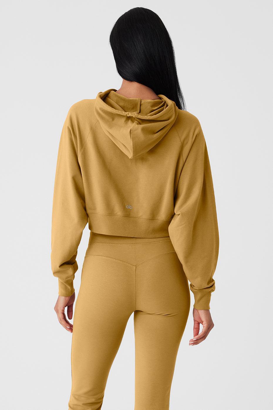 Alo Yoga | Cropped Double Take Hoodie Green, Size: XS Product Image