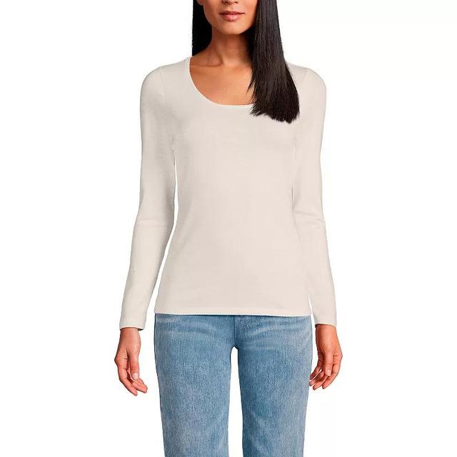 Womens Lands End Lightweight Scoopneck Long-Sleeve Tee Product Image