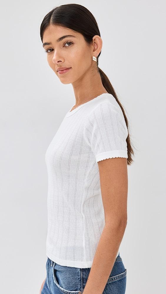 Leset Pointelle Short Sleeve Tee | Shopbop Product Image