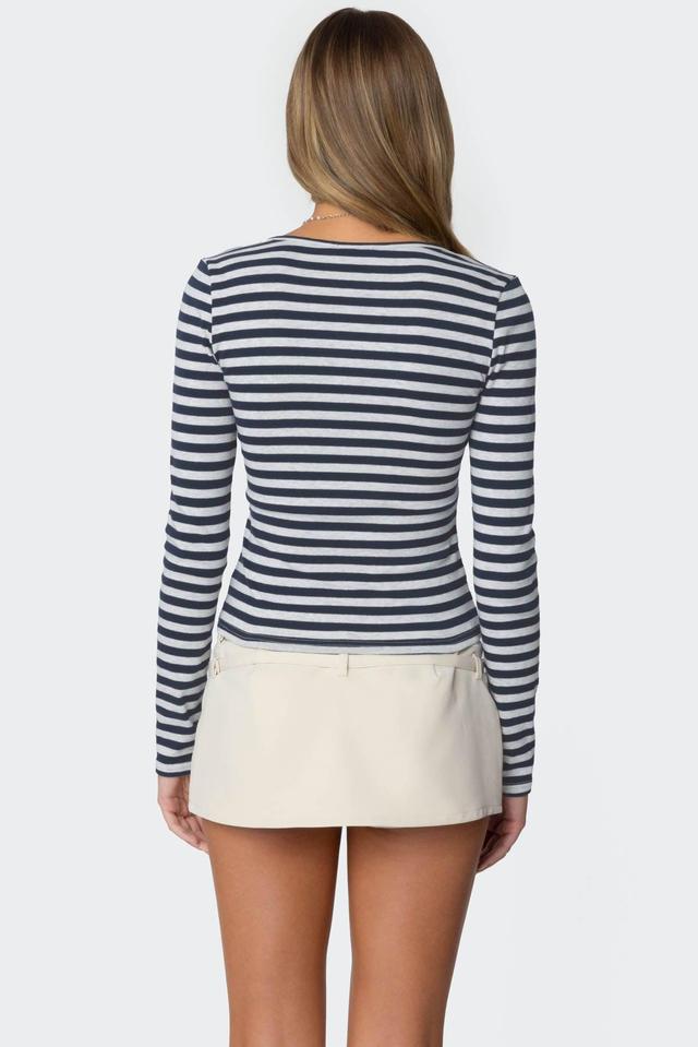 Buttoned Up Layered Striped Top Product Image