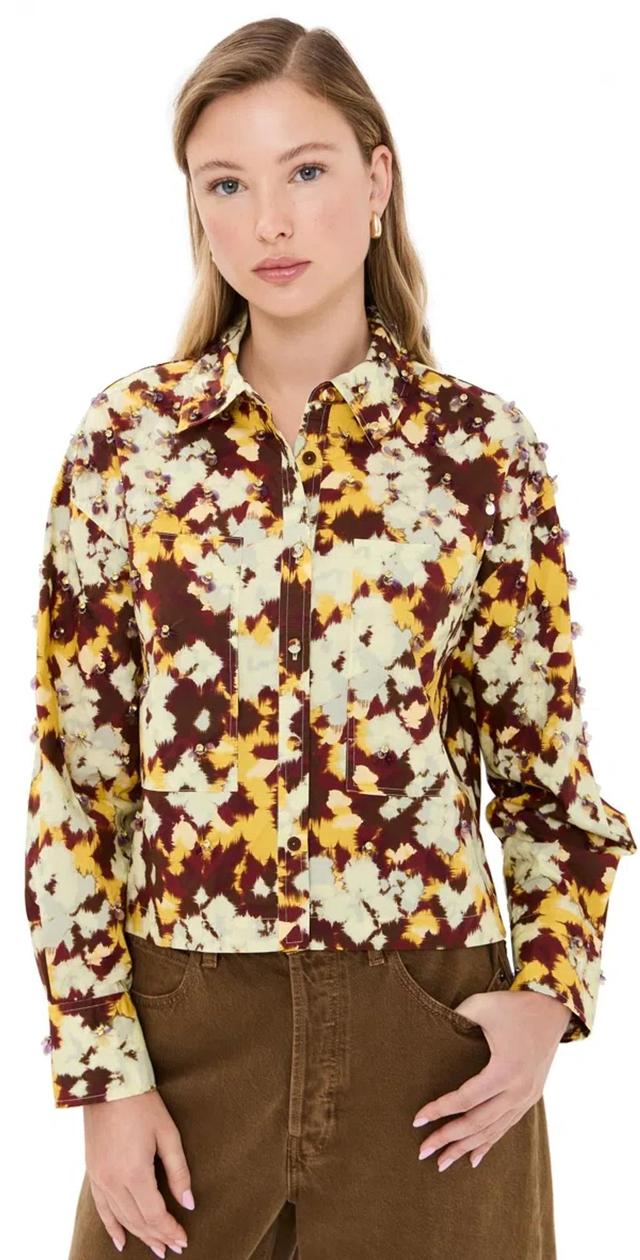 ULLA JOHNSON Aria Blouse Acacia In Yellow Product Image