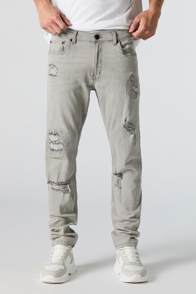 Grey Wash Distressed Jean Male Product Image