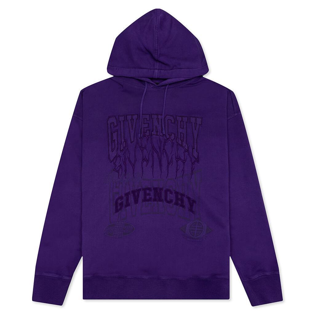 Slim Fit Print Hoodie - Purple Male Product Image