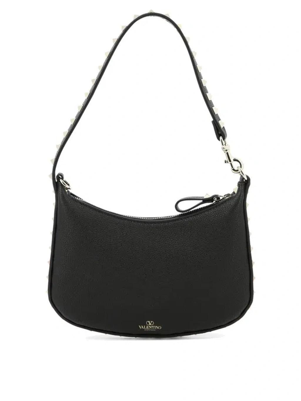 Rockstud Mini Hobo Bag In Black Product Image