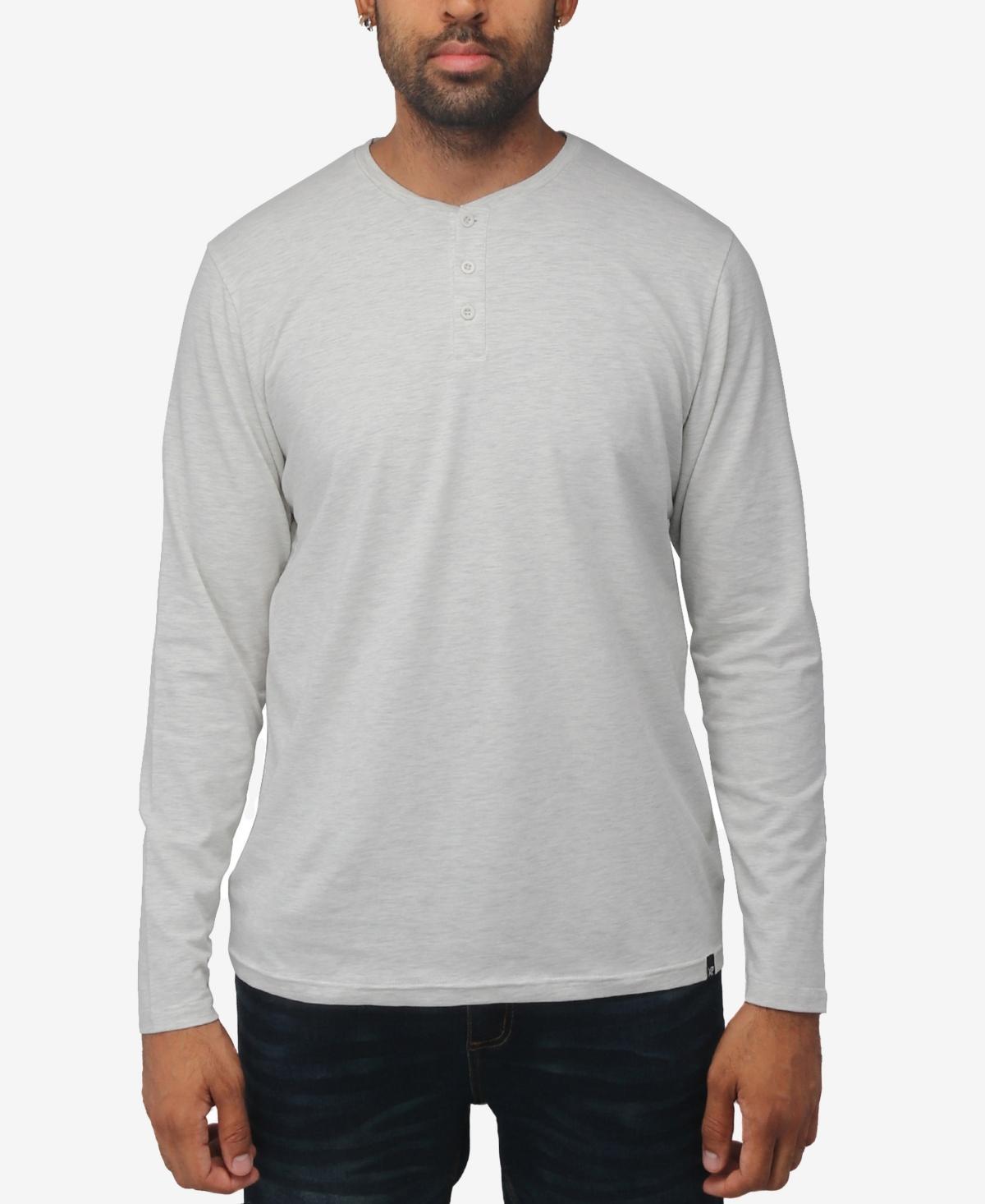 X-Ray Mens Soft Stretch Henley Neck Long Sleeve T-shirt Product Image