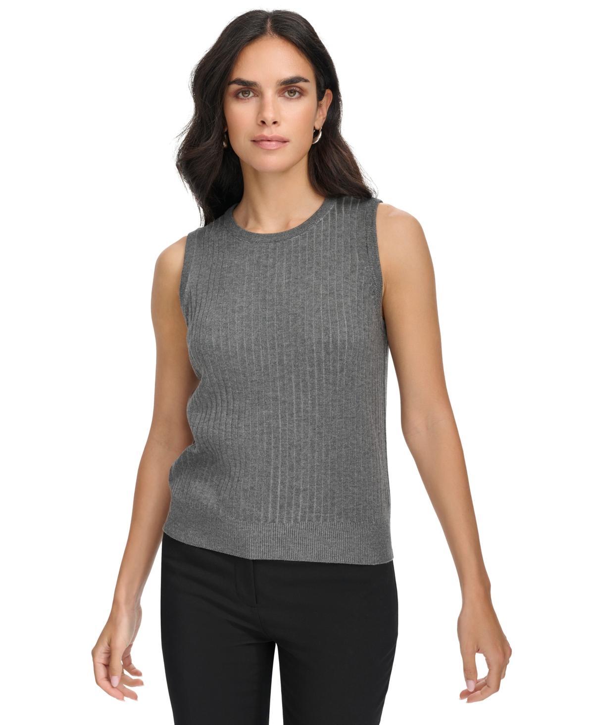 Calvin Klein Womens Ribbed Sleeveless Crewneck Sweater product image