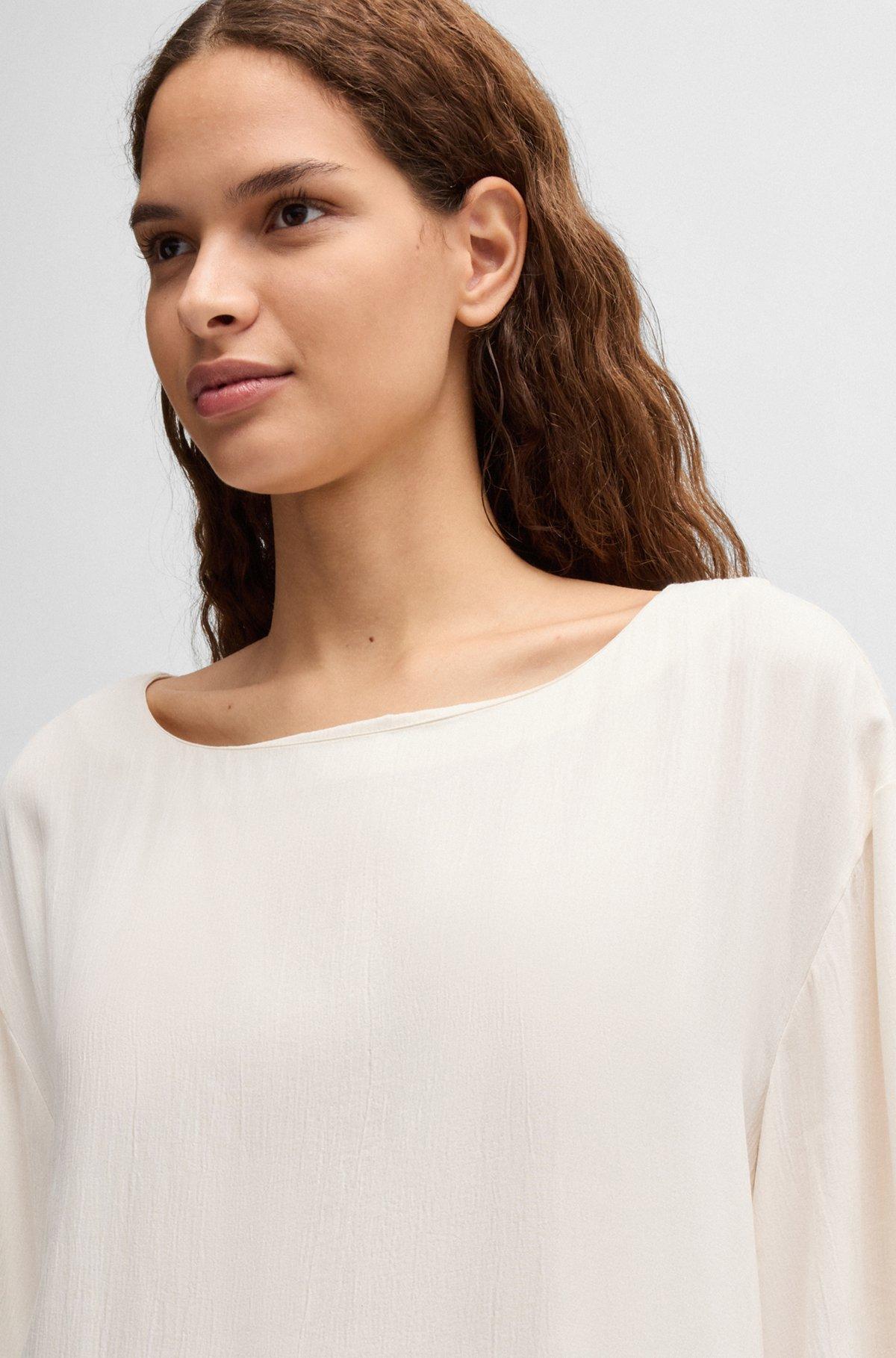 Relaxed-fit blouse with contrast stitching Product Image