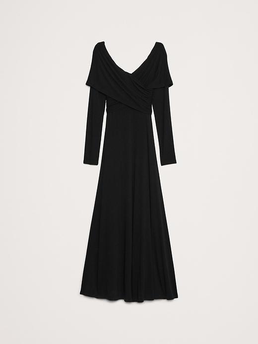 Luxe Wool-Blend Off-Shoulder Maxi Dress Product Image