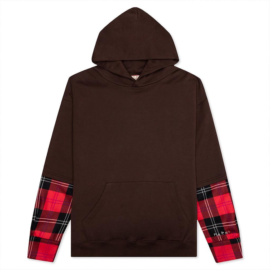 Layered Hooded Sweatshirt - Cacao Male Product Image