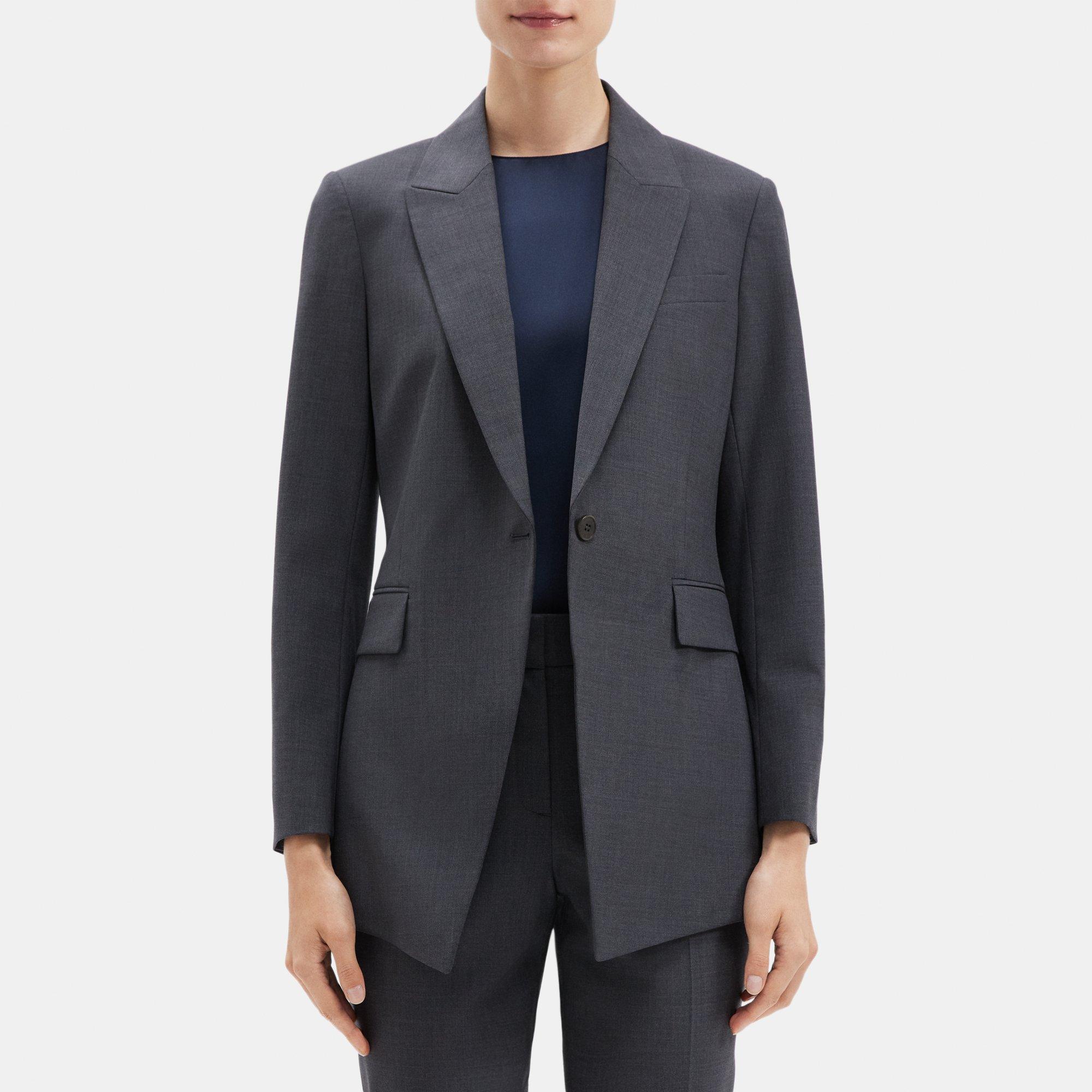 Stretch Wool Single-Breasted Blazer | Theory Outlet Product Image