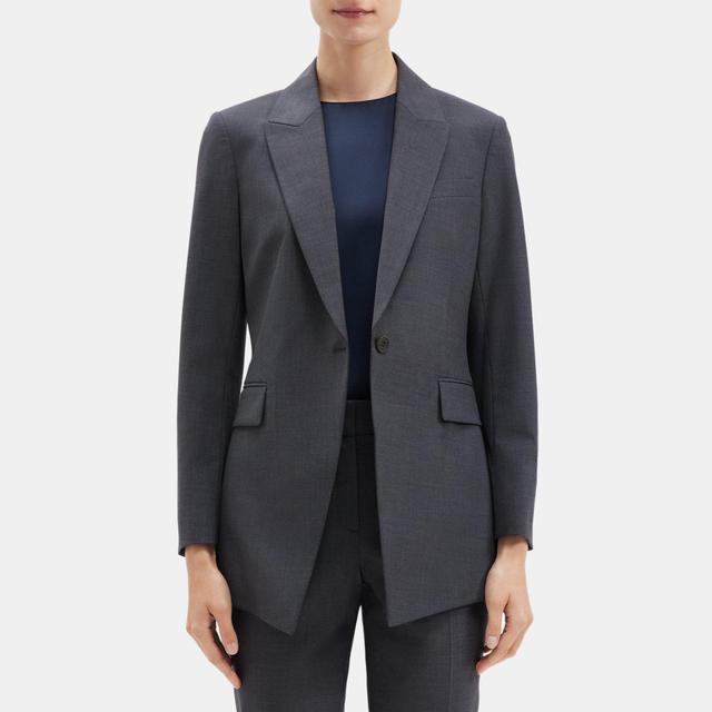 Stretch Wool Single-Breasted Blazer | Theory Outlet Product Image