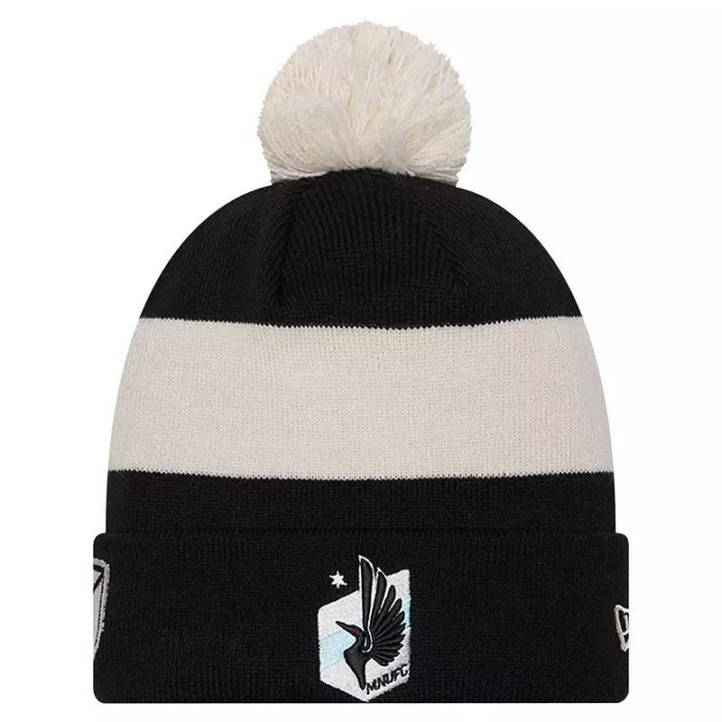 Mens New Era Black Minnesota United FC 2024 Kick Off Collection Cuffed Knit Hat with Pom Product Image