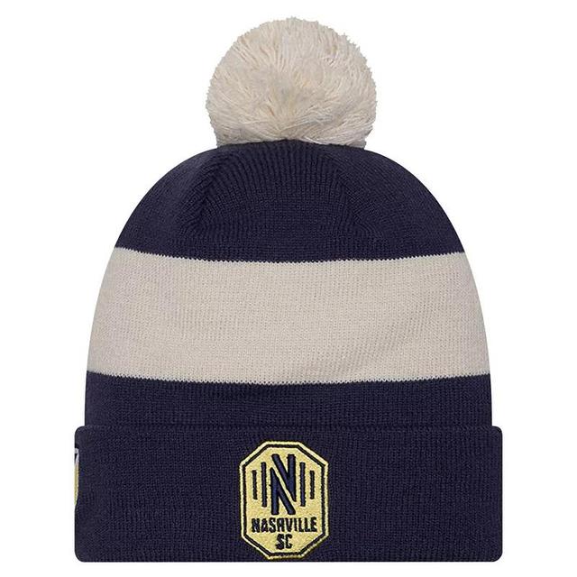 Mens New Era Nashville SC 2024 Kick Off Collection Cuffed Knit Hat with Pom, Blue Product Image