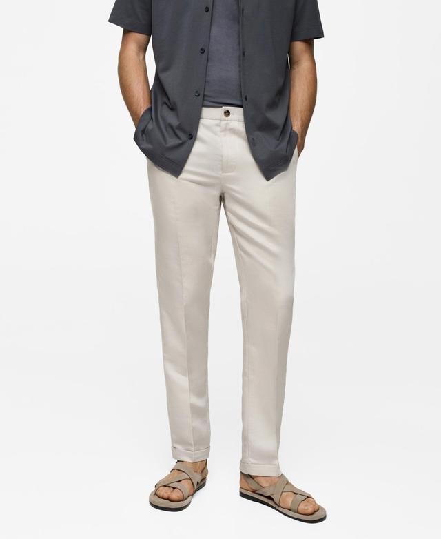 Mango Mens Linen Drawstring Pants Product Image