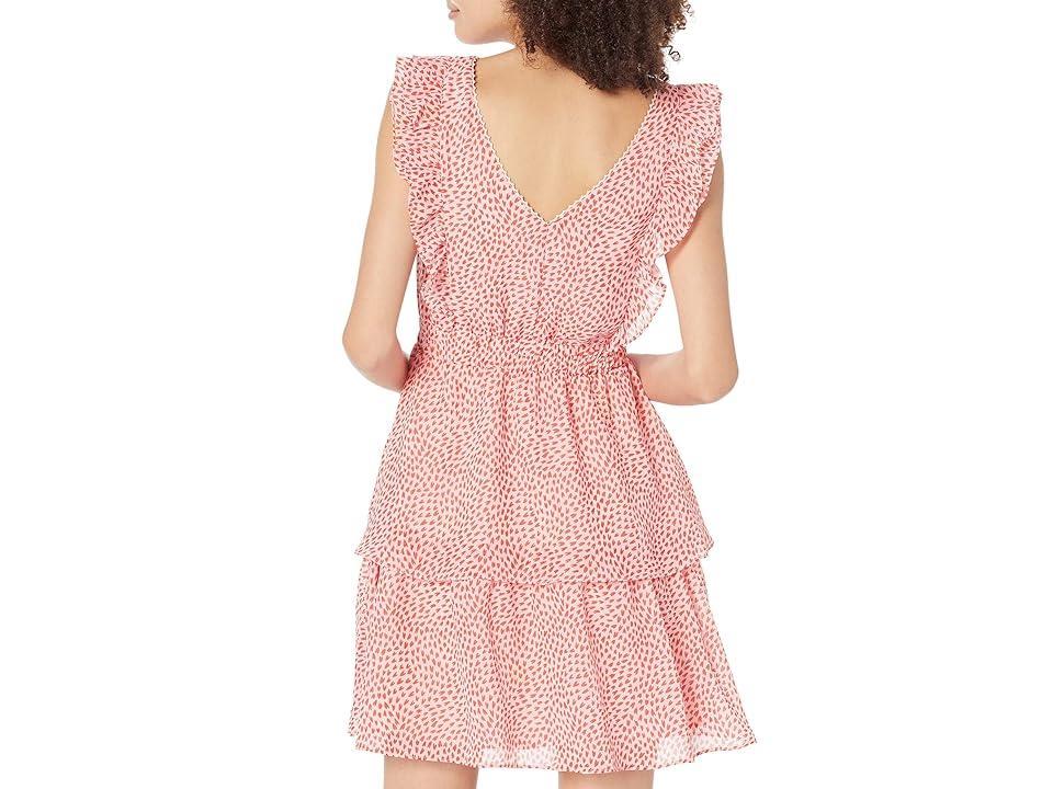 Betsey Johnson Queen of Hearts Chiffon Mini Dress (Almond Blossom) Women's Dress Product Image