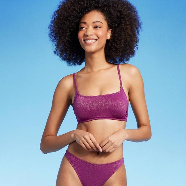 Womens Square Neck Underwire Bikini Top - Shade & Shore Purple Shine Product Image