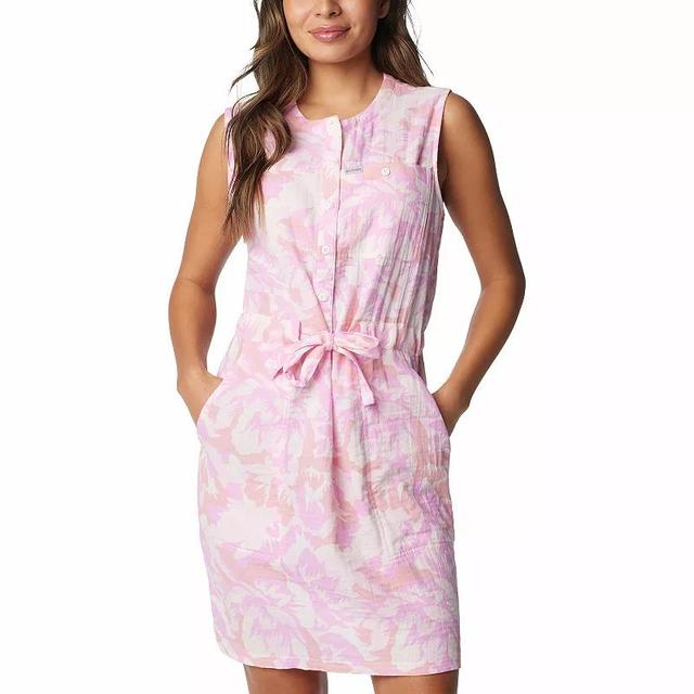 Womens Columbia Holly Hideaway Breezy Waist Belt Dress Pink Rose Peonies Product Image