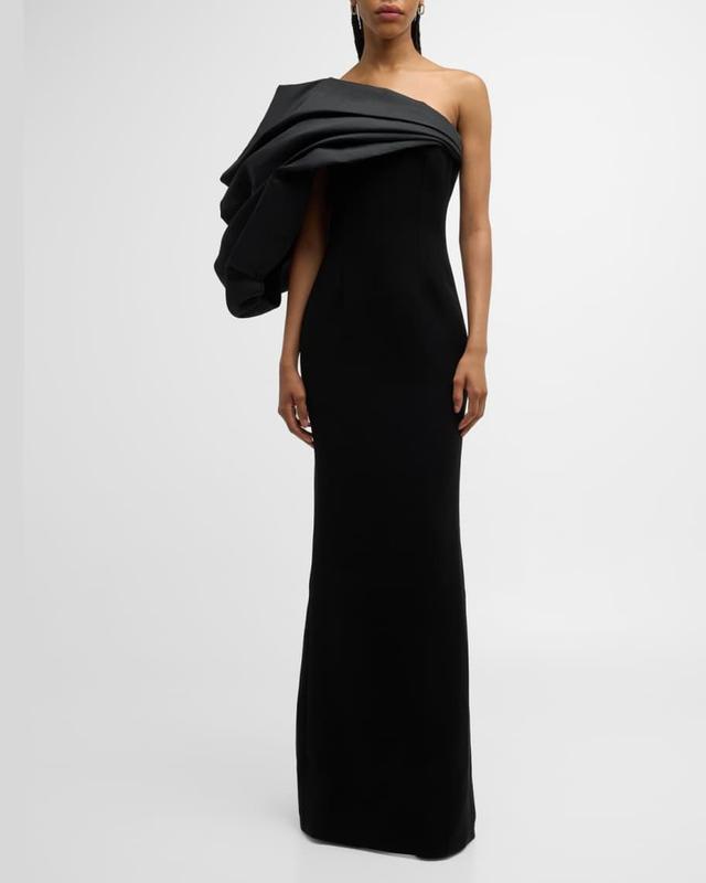 Draped One-Shoulder Column Gown Product Image