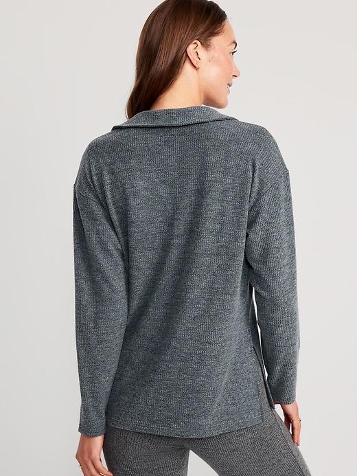 Rib-Knit Lounge Sweater Product Image